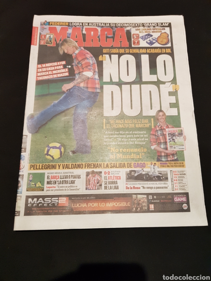 Sports collectibles: PEDIDO M&Iacute;NIMO 10&euro; + GASTOS Peri&oacute;dico Marca Lunes 1 de Febrero de 2010