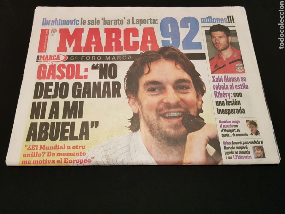 Sports collectibles: PEDIDO M&Iacute;NIMO 10&euro; + GASTOS Peri&oacute;dico Marca Jueves 23 de Julio de 2009