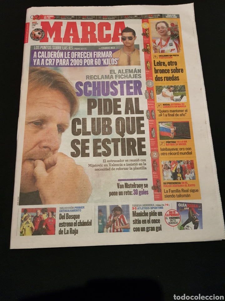 Sports collectibles: PEDIDO M&Iacute;NIMO 10&euro; + GASTOS Peri&oacute;dico Marca Martes 19 de Agosto de 2008