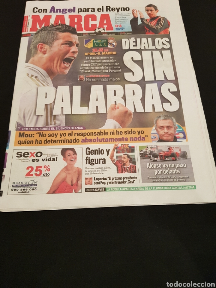 Sports collectibles: PEDIDO M&Iacute;NIMO 10&euro; + GASTOS Peri&oacute;dico Marca Martes 27 de Marzo de 2012