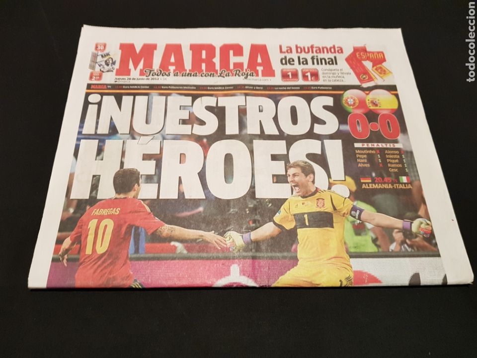 Sports collectibles: PEDIDO M&Iacute;NIMO 10&euro; + GASTOS Peri&oacute;dico Marca Jueves 28 de Junio de 2012