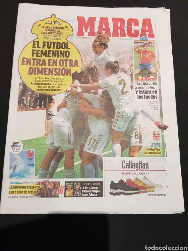Colecionismo desportivo: Marca Domingo 23 de Junio de 2019. F&uacute;tbol femenino.