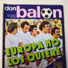 Coleccionismo deportivo: DON BALÓN N° 32 AÑO II. POSTER REAL MADRID CAMPEÓN LIGA 1975-1976. TODO SOBRE BARÇA. KUBALA. Lote 247954155