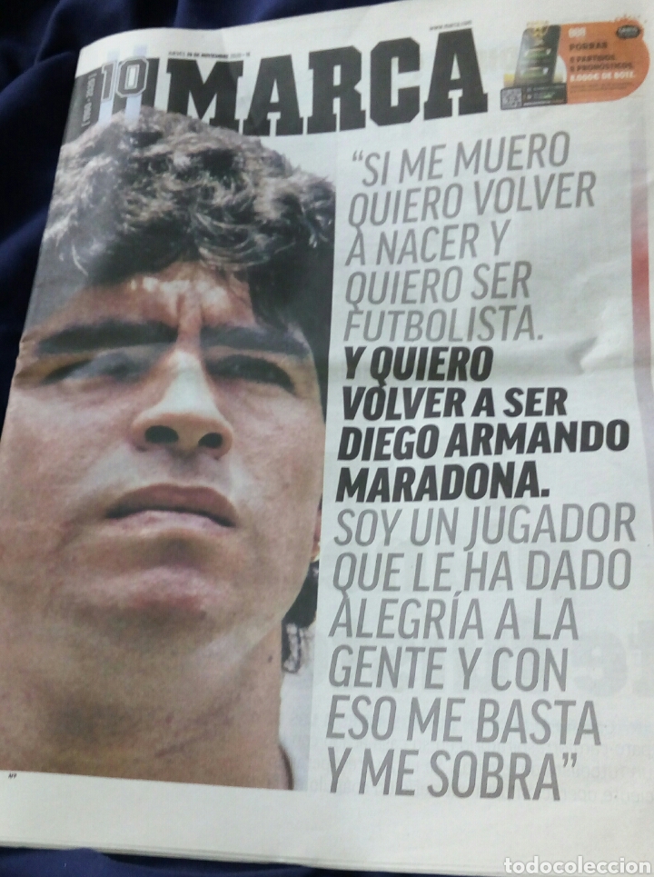 Colecionismo desportivo: MARCA ESPECIAL DEFUNCI&Oacute;N DE MARADONA (1126) NOVIEMBRE 2020.