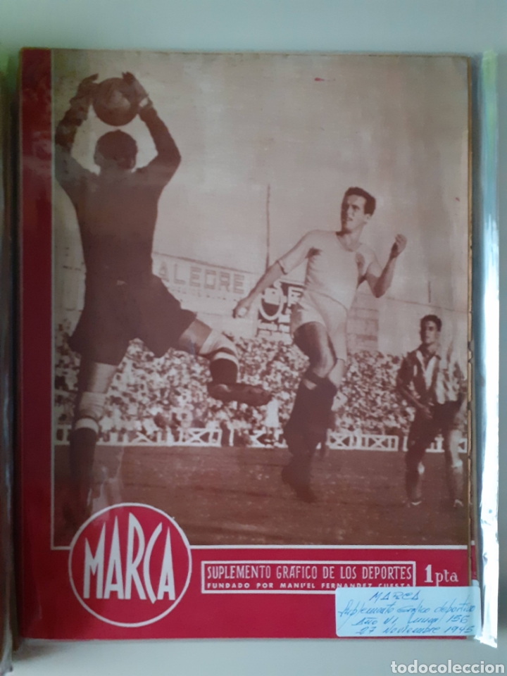 Colecionismo desportivo: Marca. Semanario gr&aacute;fico de los deportes n&uacute;mero 156 fecha 27 d&eacute; noviembre de 1945