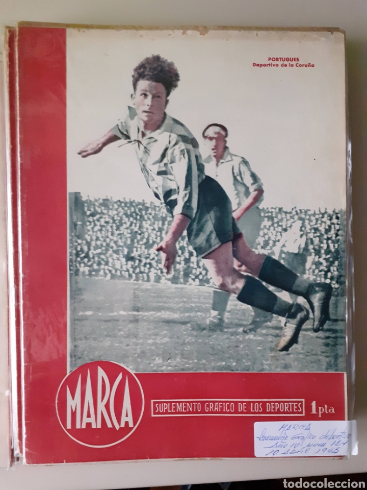 Colecionismo desportivo: Marca. Semanario gr&aacute;fico de los deportes n&uacute;mero 124 fecha 10 de abril de 1945