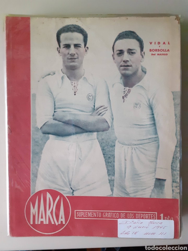Colecionismo desportivo: Marca. Semanario gr&aacute;fico de los deportes n&uacute;mero 111 de fecha 9 de enero de 1945