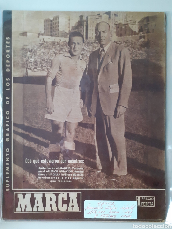 Colecionismo desportivo: Marca . Semanario gr&aacute;fico de los deportes n&uacute;mero 201de fecha 8 de octubre de 1946