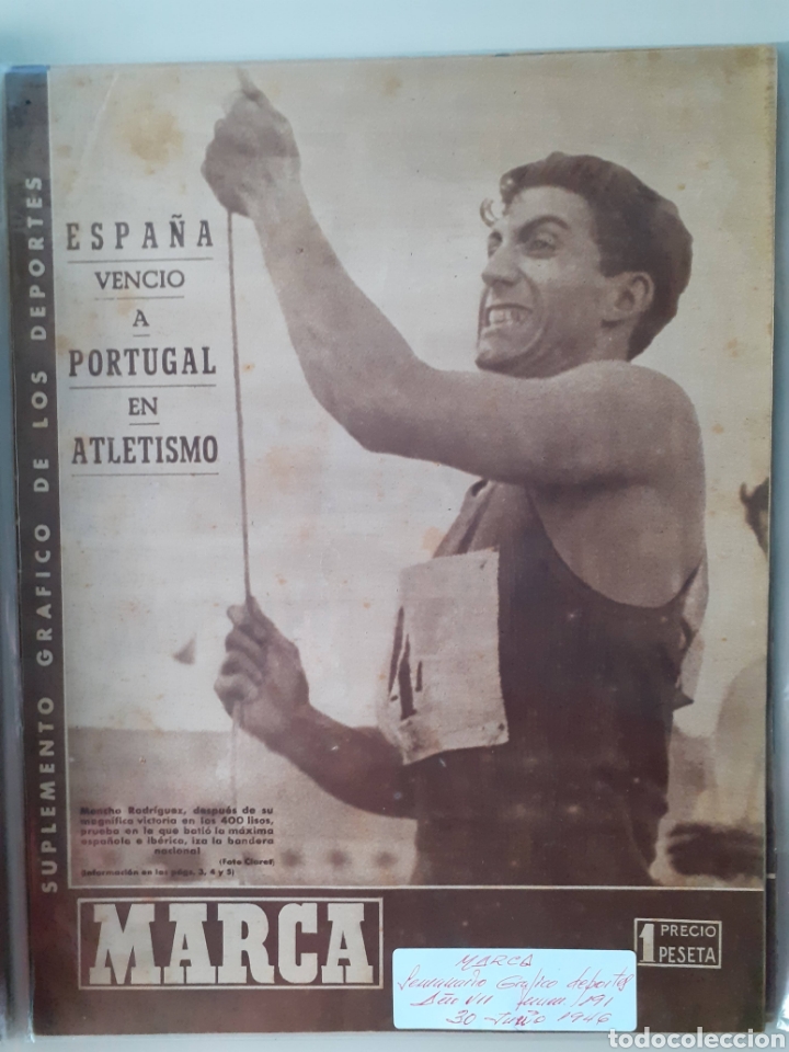 Colecionismo desportivo: Marca. Semanario gr&aacute;fico de los deportes n&uacute;mero 191 fecha 30 junio de 1946