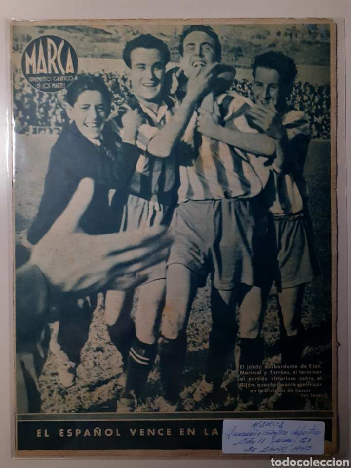 Colecionismo desportivo: MARCA Semanario gr&aacute;fico de los martes fecha 20 de abril de 1943 a&ntilde;o II numero 21
