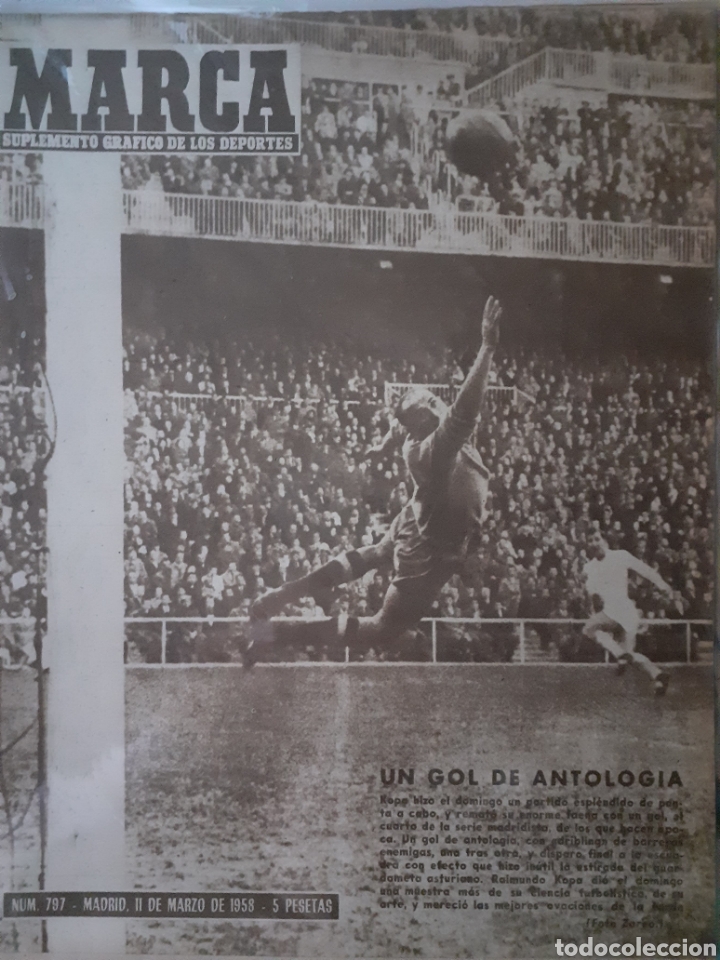 Colecionismo desportivo: Marca Suplemento gr&aacute;fico de los deportes n&uacute;mero 797. 11 de marzo de 1958