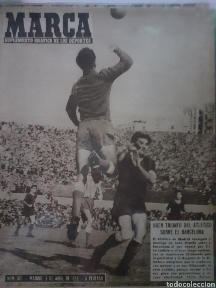 Colecionismo desportivo: Marca Suplemento gr&aacute;fico de los deportes n&uacute;mero 801. Fecha 8 de abril de 1958