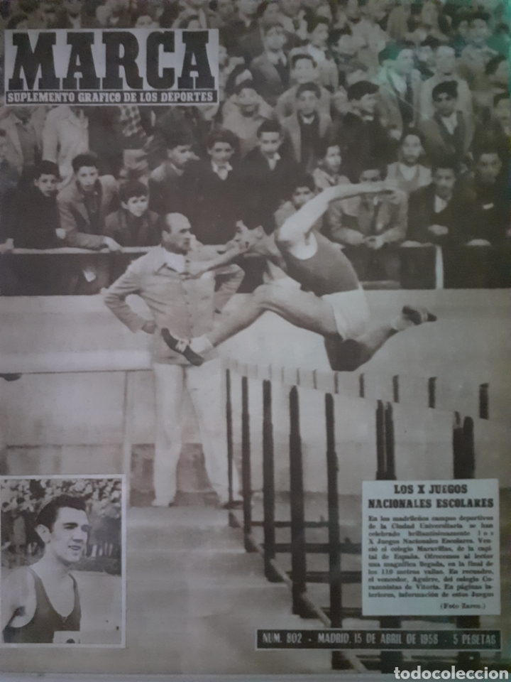 Colecionismo desportivo: Marca Suplemento gr&aacute;fico de los deportes n&uacute;mero 802. Fecha 15 de Abril de 1958