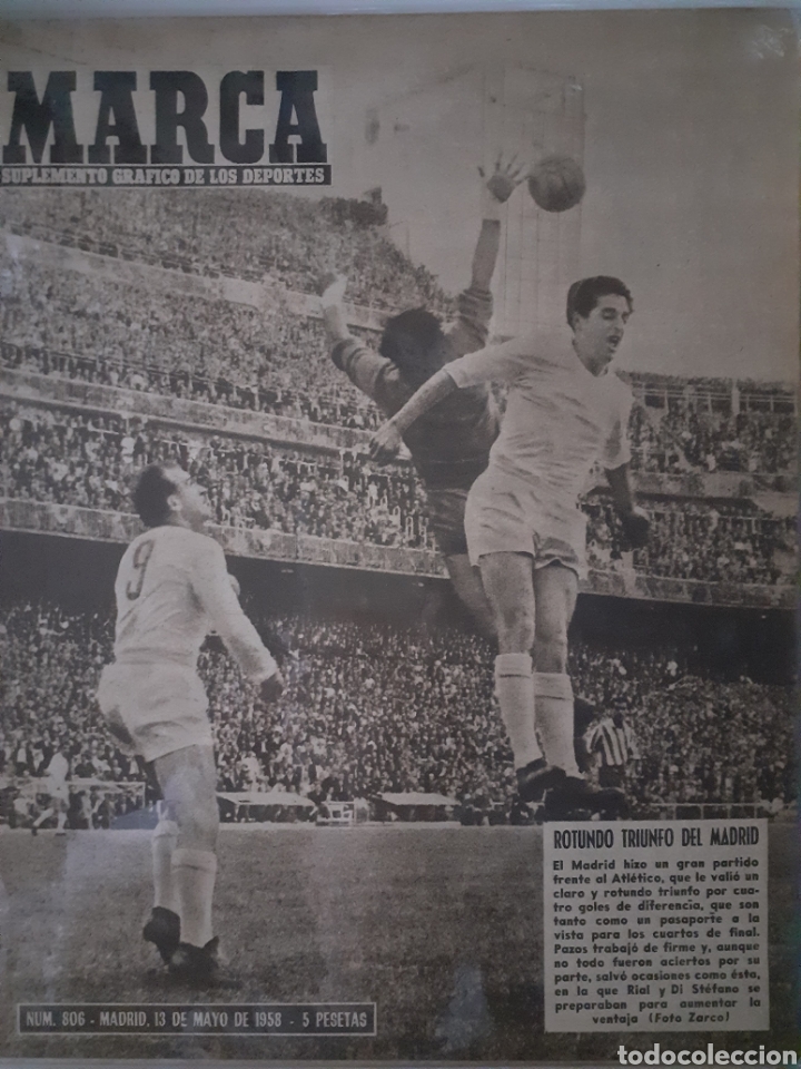 Colecionismo desportivo: Marca Suplemento gr&aacute;fico de los deportes n&uacute;mero 806. 13 de mayo de 1958