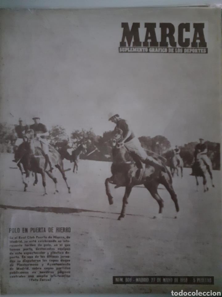 Colecionismo desportivo: Marca Suplemento gr&aacute;fico de los deportes n&uacute;mero 808. Fecha 27 de mayo de 1958