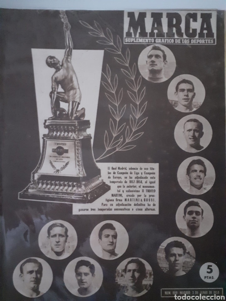 Colecionismo desportivo: Marca Suplemento gr&aacute;fico de los deportes n&uacute;mero 809. fecha 3 de junio de 1958
