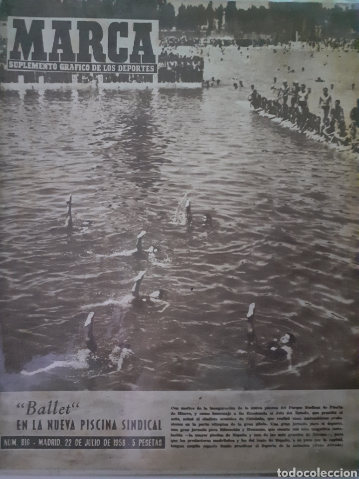 Colecionismo desportivo: Marca Suplemento gr&aacute;fico de los deportes n&uacute;mero 816 fecha 22 de julio de 1958