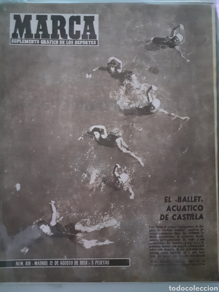 Colecionismo desportivo: Marca Suplemento gr&aacute;fico de los deportes n&uacute;mero 819. Fecha 12 de agosto de 1958