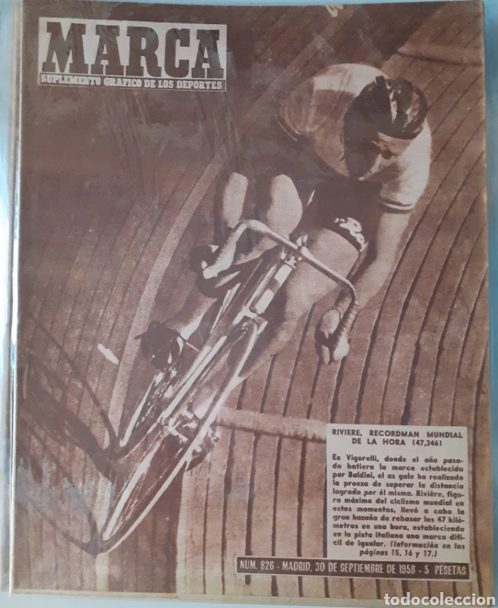 Colecionismo desportivo: Marca Suplemento gr&aacute;fico de los deportes n&uacute;mero 826 fecha 30 de septiembre de 1958