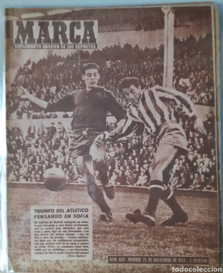 Colecionismo desportivo: Marca Suplemento gr&aacute;fico de los deportes n&uacute;mero 834. Fecha 25 de noviembre de 1958