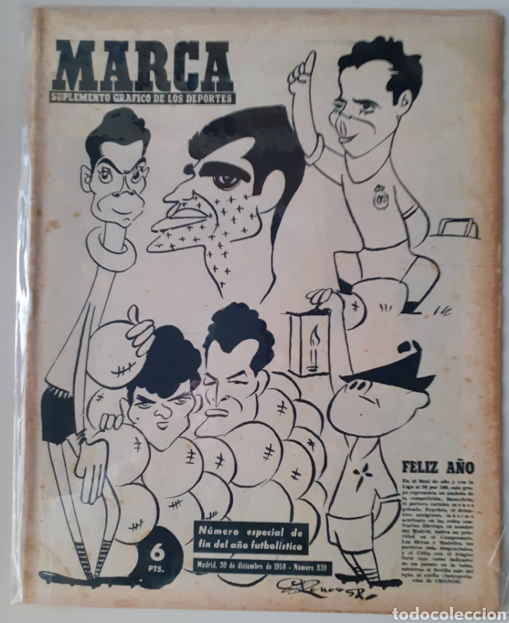 Colecionismo desportivo: Marca especial fin de a&ntilde;o futbol&iacute;stico numero 839 fecha 30 de diciembre de 1958