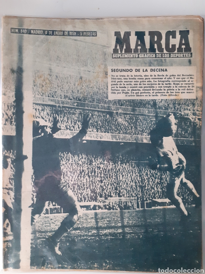 Colecionismo desportivo: Marca Suplemento gr&aacute;fico de los deportes n&uacute;mero 840. Fecha 6 de enero de 1959
