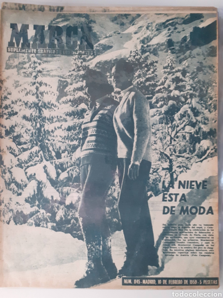 Colecionismo desportivo: Marca Suplemento gr&aacute;fico de los deportes n&uacute;mero 845 fecha 10 de febrero de 1959