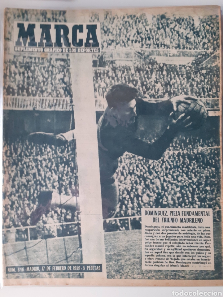 Colecionismo desportivo: Marca Suplemento gr&aacute;fico de los deportes n&uacute;mero 846. Fecha 17 de febrero de 1959