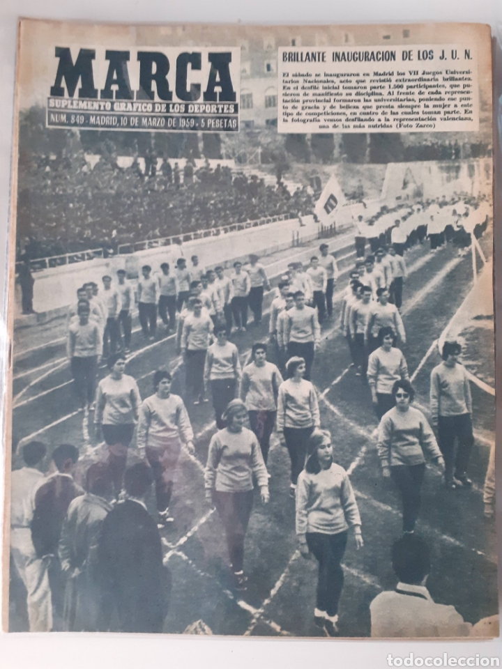 Sammelleidenschaft Sport: Marca Suplemento gr&aacute;fico de los deportes n&uacute;mero 849. Fecha 10 de marzo de 1959