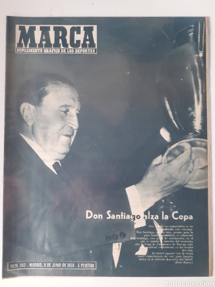 Sammelleidenschaft Sport: Marca Santiago Bernab&eacute;u alza la IV Copa de Europa numero 862.fecha 9 de junio 1959