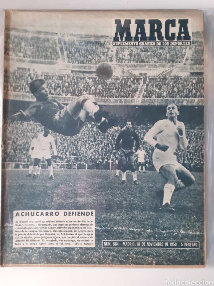 Coleccionismo deportivo: Marca Suplemento gr&aacute;fico de los deportes n&uacute;mero 884 fecha 10 de noviembre de 1959