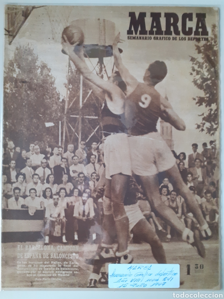 Colecionismo desportivo: MARCA Semanario gr&aacute;fico deportivo n&uacute;mero 241 fecha 15 de julio de 1947