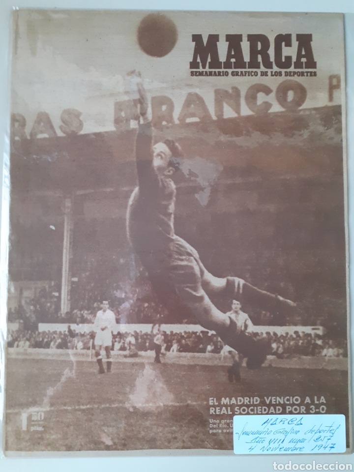 Colecionismo desportivo: MARCA Semanario gr&aacute;fico deportivo n&uacute;mero 257 fecha 4 de noviembre de 1947