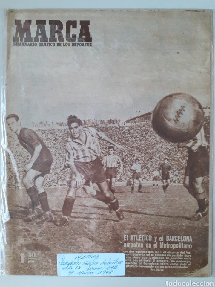 Colecionismo desportivo: MARCA Semanario gr&aacute;fico deportivo n&uacute;mero 275 fecha 9 de marzo de 1948