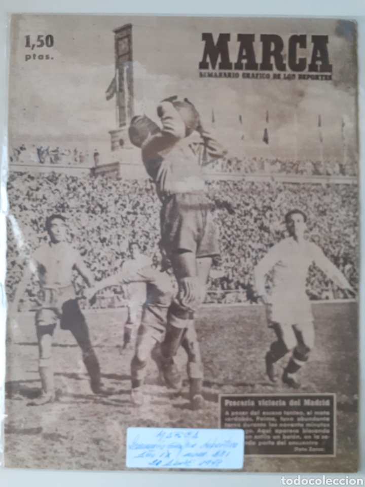Colecionismo desportivo: MARCA Semanario gr&aacute;fico deportivo n&uacute;mero 281 fecha 20 abril de 1948