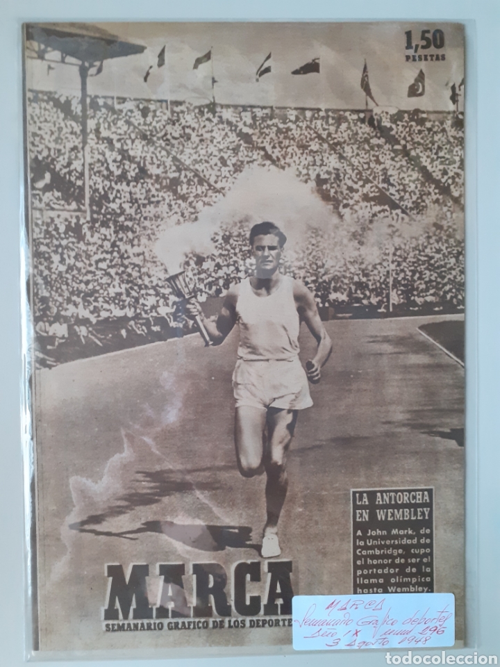 Colecionismo desportivo: MARCA Semanario gr&aacute;fico deportivo n&uacute;mero 296 fecha 3 de agosto de 1948