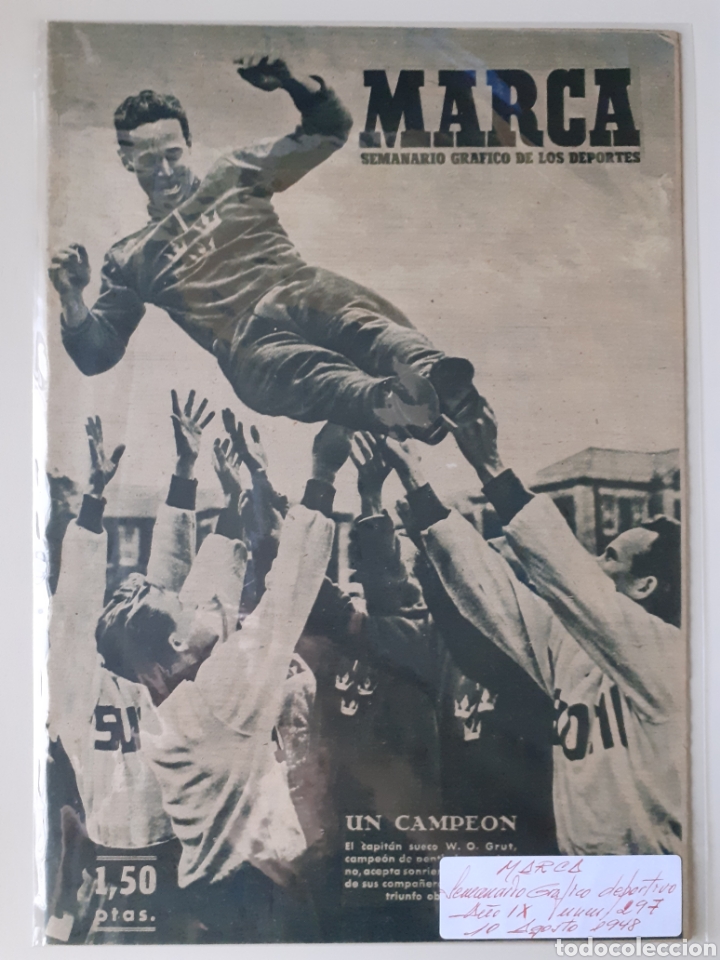 Colecionismo desportivo: MARCA Semanario gr&aacute;fico deportivo n&uacute;mero 297 fecha 10 agosto de 1948