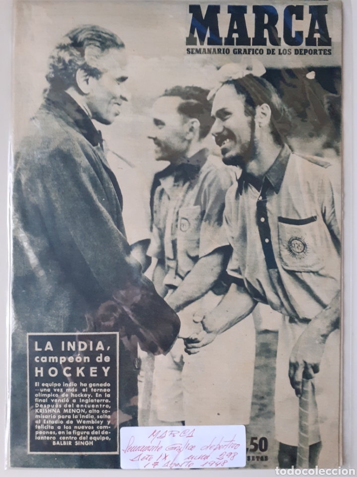 Colecionismo desportivo: MARCA Semanario gr&aacute;fico deportivo n&uacute;mero 298 fecha 17 de agosto de 1948