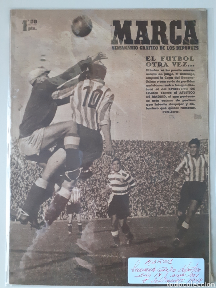 Colecionismo desportivo: MARCA Semanario gr&aacute;fico deportivo n&uacute;mero 301 fecha 7 de septiembre de 1948