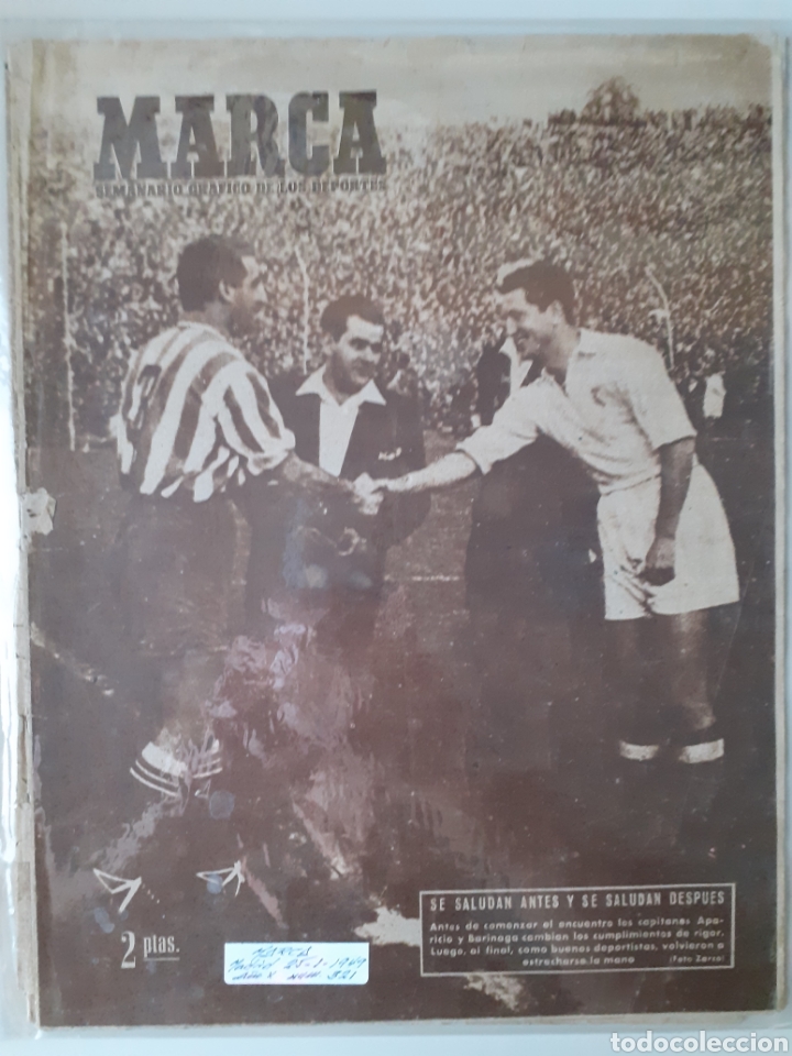 Colecionismo desportivo: MARCA Semanario gr&aacute;fico deportivo n&uacute;mero 321 fecha 25 de enero de 1949