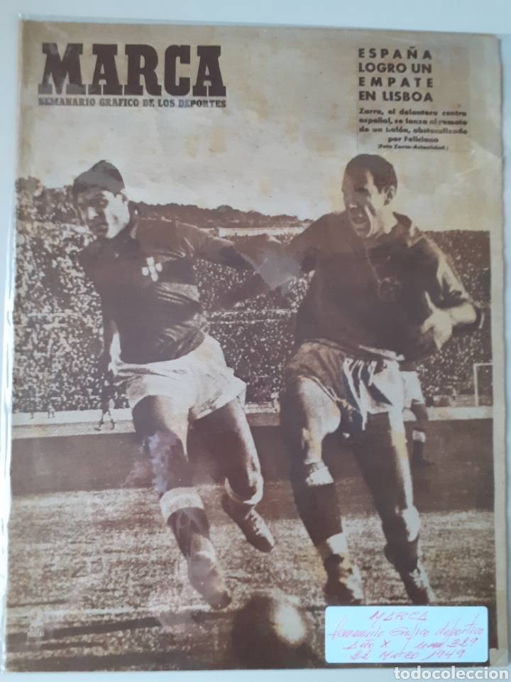 Colecionismo desportivo: MARCA Semanario gr&aacute;fico deportivo n&uacute;mero 329 fecha 22 de marzo de 1949