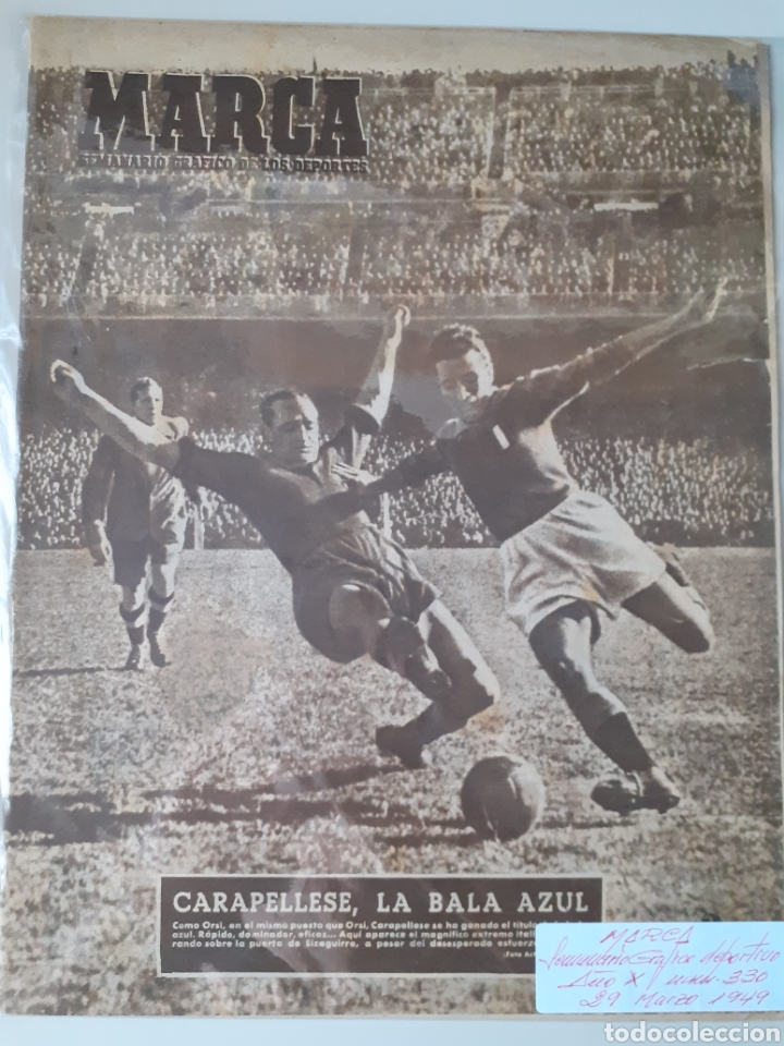 Colecionismo desportivo: MARCA Semanario gr&aacute;fico deportivo n&uacute;mero 330 fecha 29 de marzo de 1949