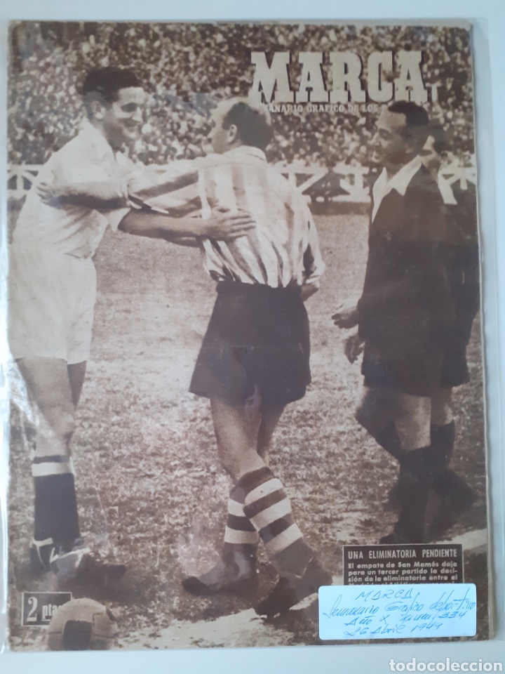 Colecionismo desportivo: MARCA Semanario gr&aacute;fico deportivo n&uacute;mero 334 fecha 26 abril de 1949