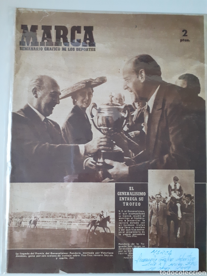 Colecionismo desportivo: MARCA Semanario gr&aacute;fico deportivo n&uacute;mero 336 fecha 10 de mayo de 1949