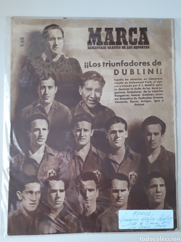Colecionismo desportivo: MARCA Semanario gr&aacute;fico deportivo n&uacute;mero 341 fecha 14 de junio de 1949