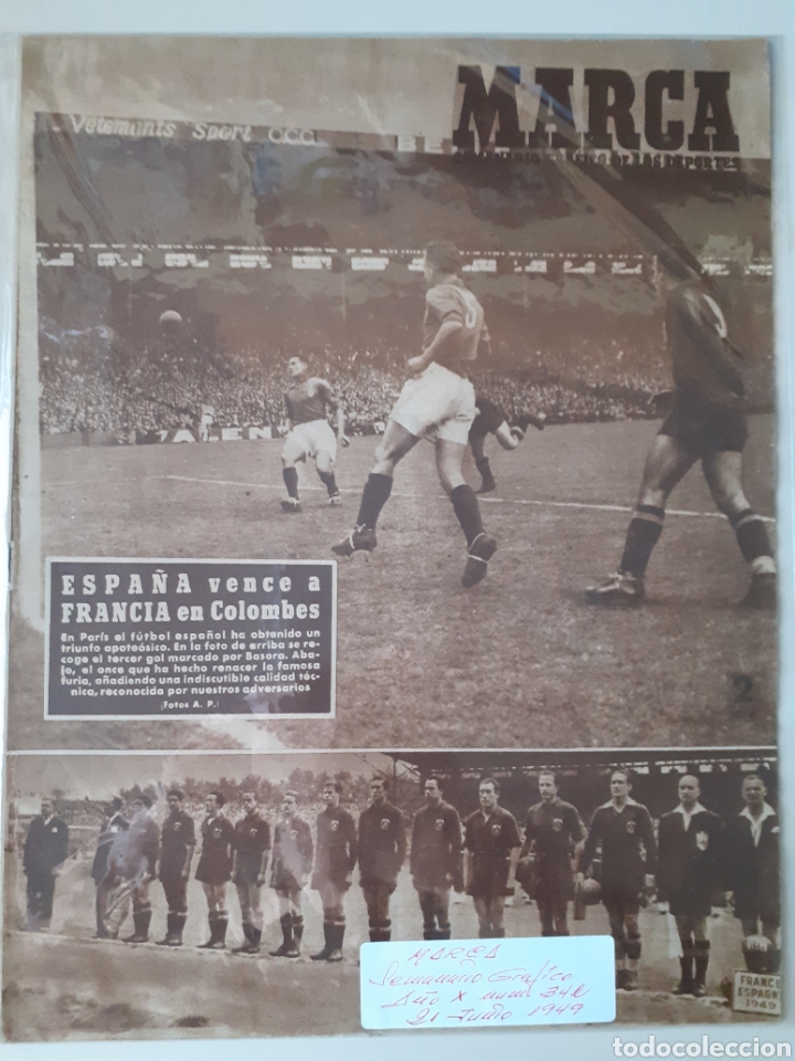 Colecionismo desportivo: MARCA Semanario gr&aacute;fico deportivo n&uacute;mero 342 fecha 21 junio de 1949