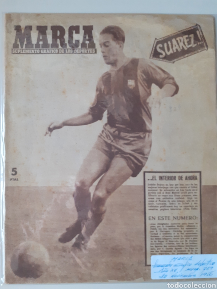 Colecionismo desportivo: MARCA Semanario gr&aacute;fico deportivo n&uacute;mero 729 fecha 20 noviembre de 1956
