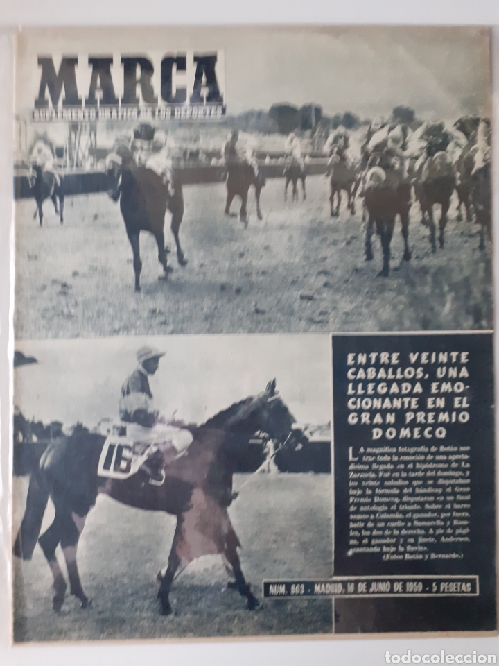 Colecionismo desportivo: MARCA Semanario gr&aacute;fico deportivo n&uacute;mero 863 fecha 16 de junio de 1959