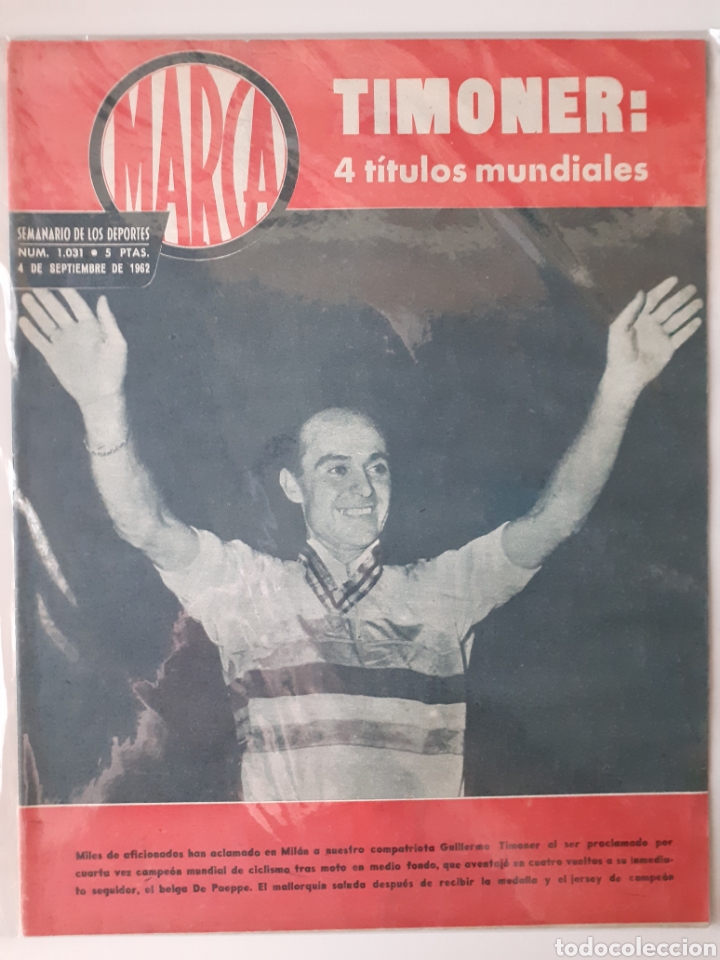Colecionismo desportivo: MARCA Semanario gr&aacute;fico deportivo n&uacute;mero 1031 fecha 4 de diciembre de 1962