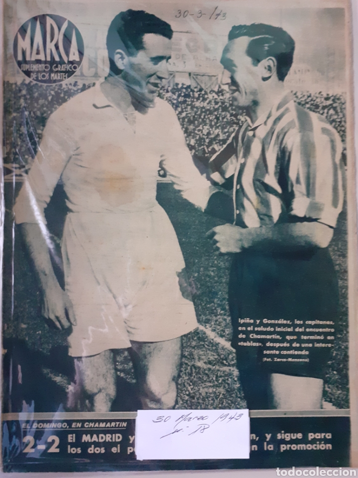 Colecionismo desportivo: MARCA Semanario gr&aacute;fico deportivo n&uacute;mero 18 fecha 30 marzo de 1943